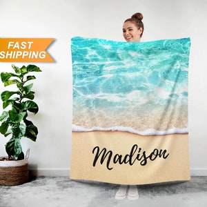 Monogrammed Beach Blanket Etsy