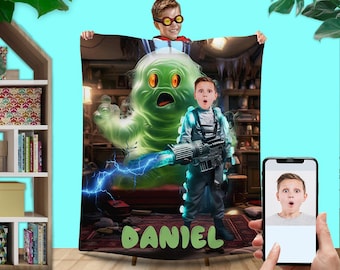 Personalized Ghostbusters Blanket: Custom Photo Gift for Kids
