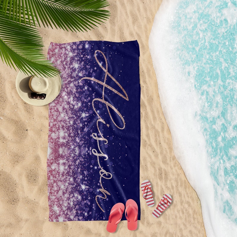 Personalized Beach Towel With Your Name Custom Beach Towel Etsy