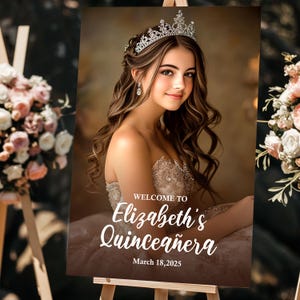 Custom Quinceañera Welcome Sign: Photo Acrylic or PVC Poster