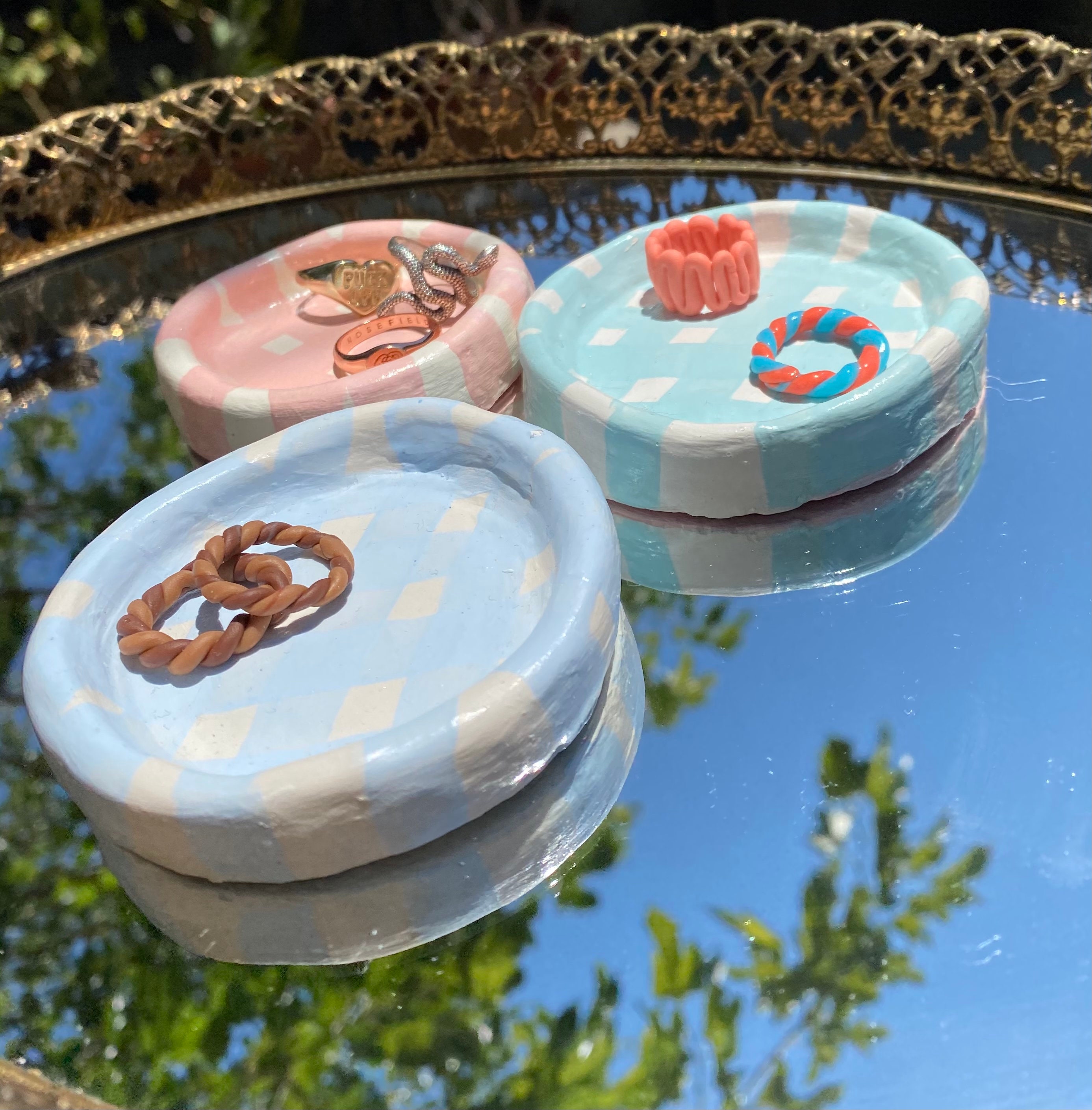 Kate Aspen Boho Rainbow Trinket Dish (Set of 3) - Candy Dish, Shower Prize,  Decorative Tray, Ring Holder, Jewelry Tray, Home Décor (23270NA)