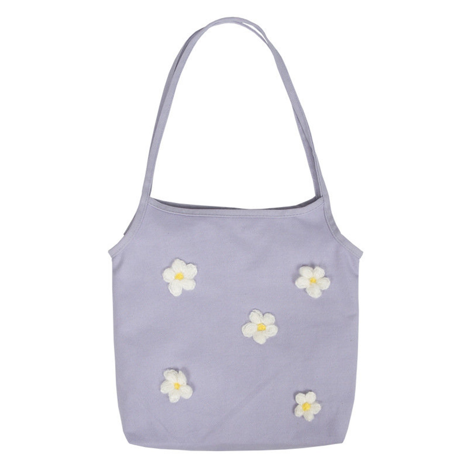 Daisy flower canvas shoulder bags floral handbag tote bag Etsy