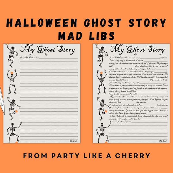 Ghost Story Template | Halloween Mad Libs | Fun Printable Game | Great Class Activity