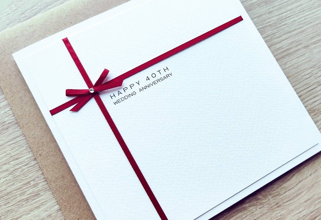 White Cotton Cards Happy Ruby 40th Anniversary Sparkler Flutes Card