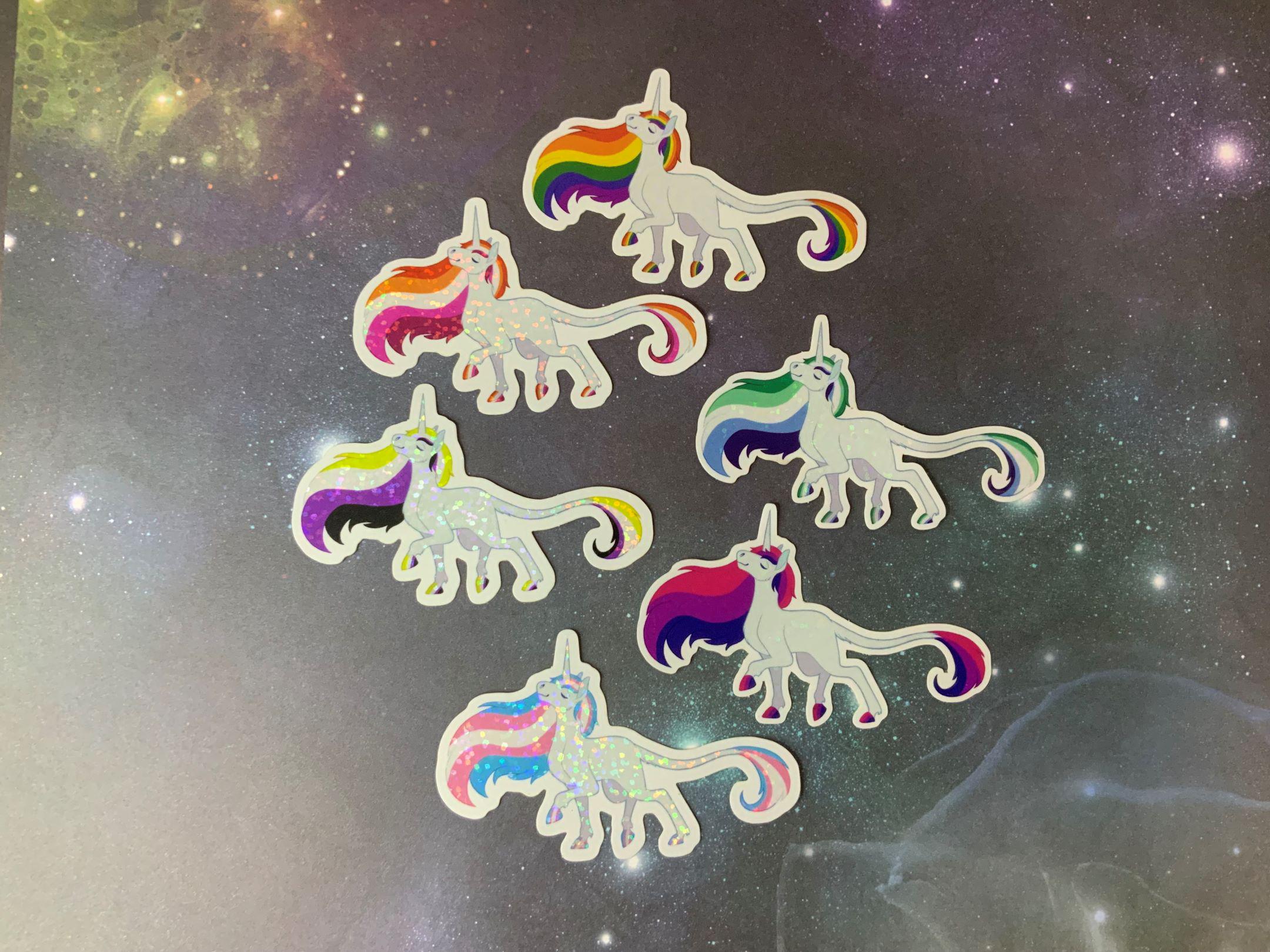 LGBTQ+ Pride Flag Waterproof Vinyl Glitter Stickers - Etsy