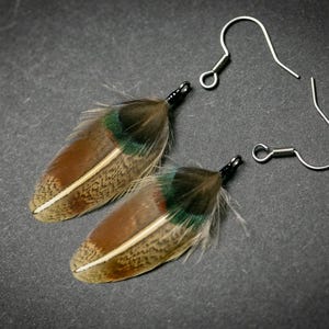 4cm feather earrings Hoop earrings men hypoallergenic studs Autumn earrings Real feather earrings Small earrings Stainless steel hoop Gift