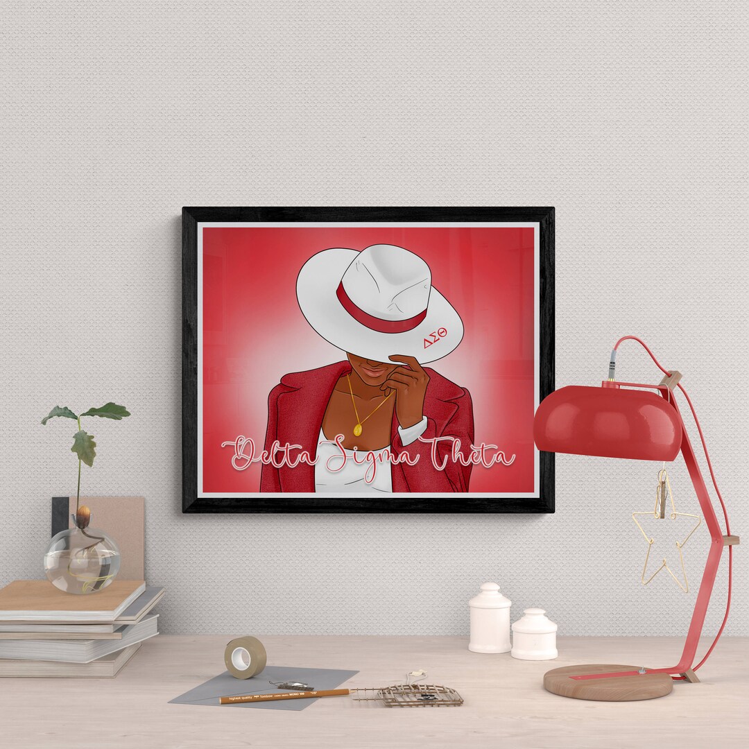 8x10 Delta Sigma Theta Hat Tip, Digital Print, Sorority Gifts, Wall Art ...
