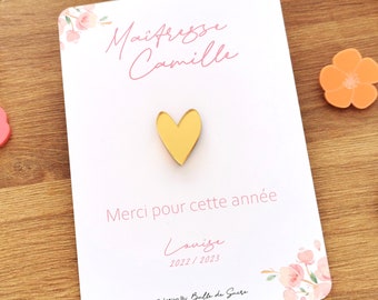 cadeau maîtresse - pin's merci maîtresse - maîtresse personnalisé - merci nounou - merci aesh - merci atsem - cadeau aesh - pins