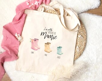 Tote Bag personnalisé, tote bag coton, tote bag prénom, tote bag personnalisable, sac personnalisable, sac coton, sac femme, sac mamie,