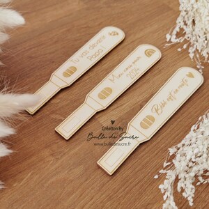 Wooden pregnancy test personalized pregnancy announcement image 5