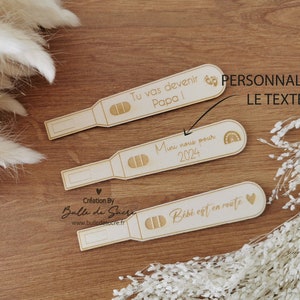 Wooden pregnancy test personalized pregnancy announcement image 2