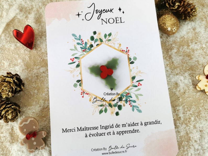 cadeau noël maitresse cadeau noël nounou pin's personnalisé cadeau marraine Bild 7