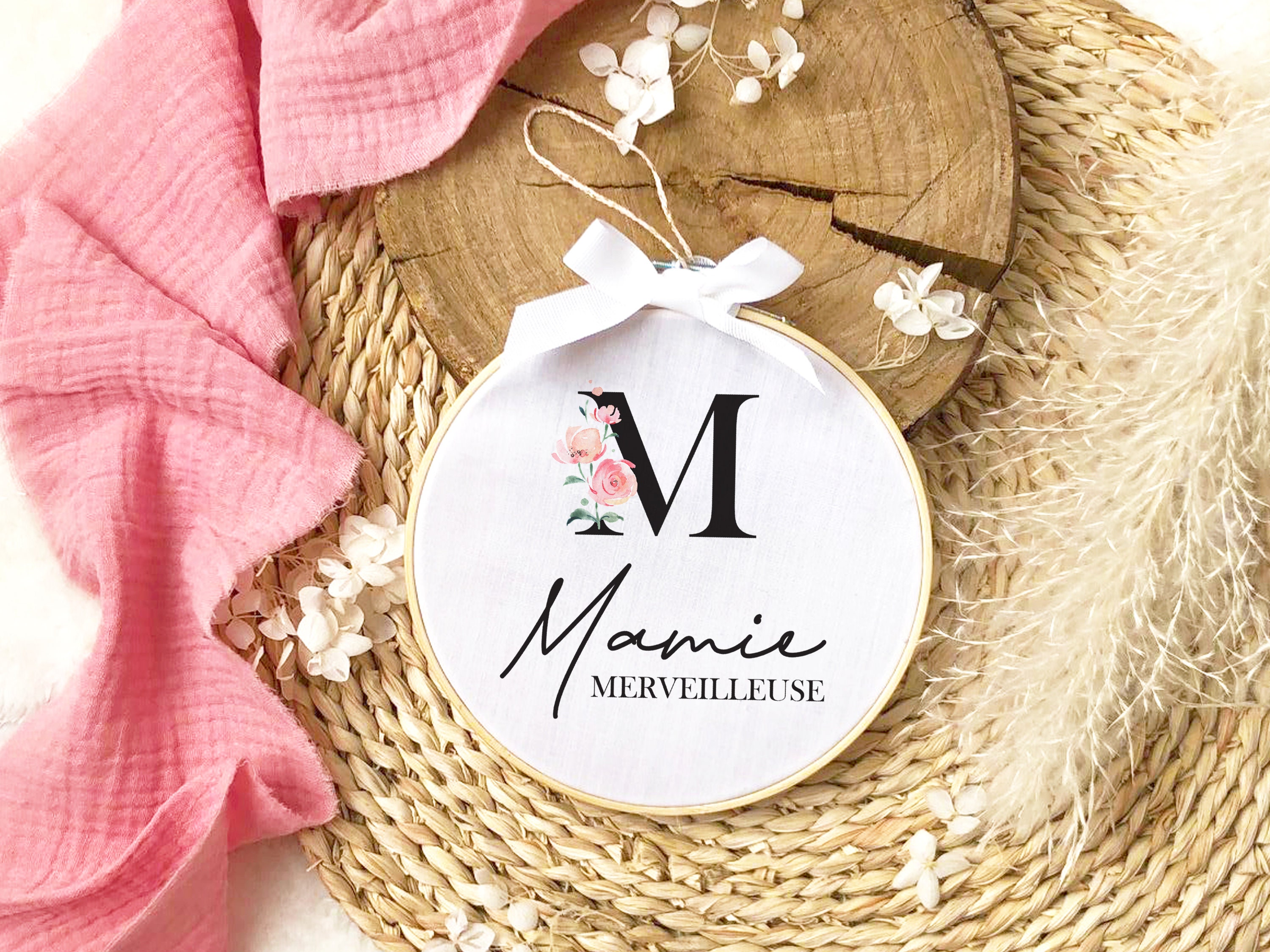 Tambour Personnalisé, Cadre Personnalisé, Cadeau Mamie, Déco Personnalisée, Objet de Décoration, Tex