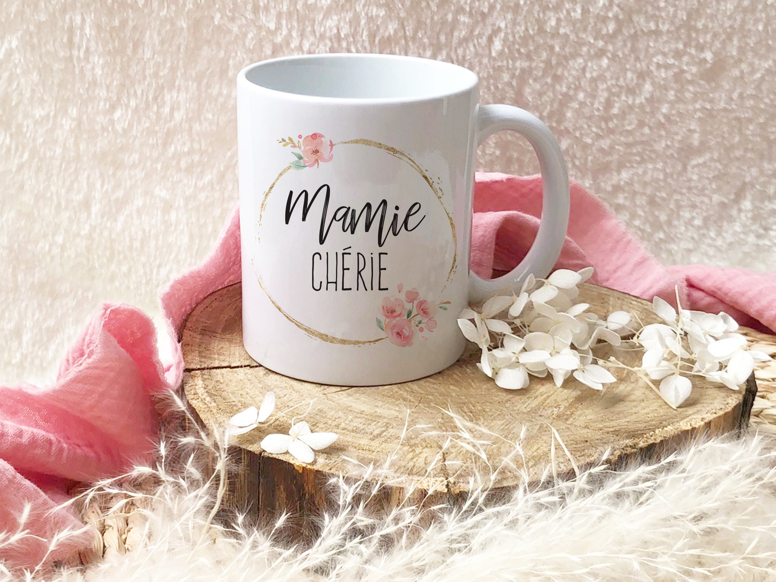 Mug en céramique blanc personnalisable Mère-Veilleuse · Cadeau  anniversaire maman ou fête des mères