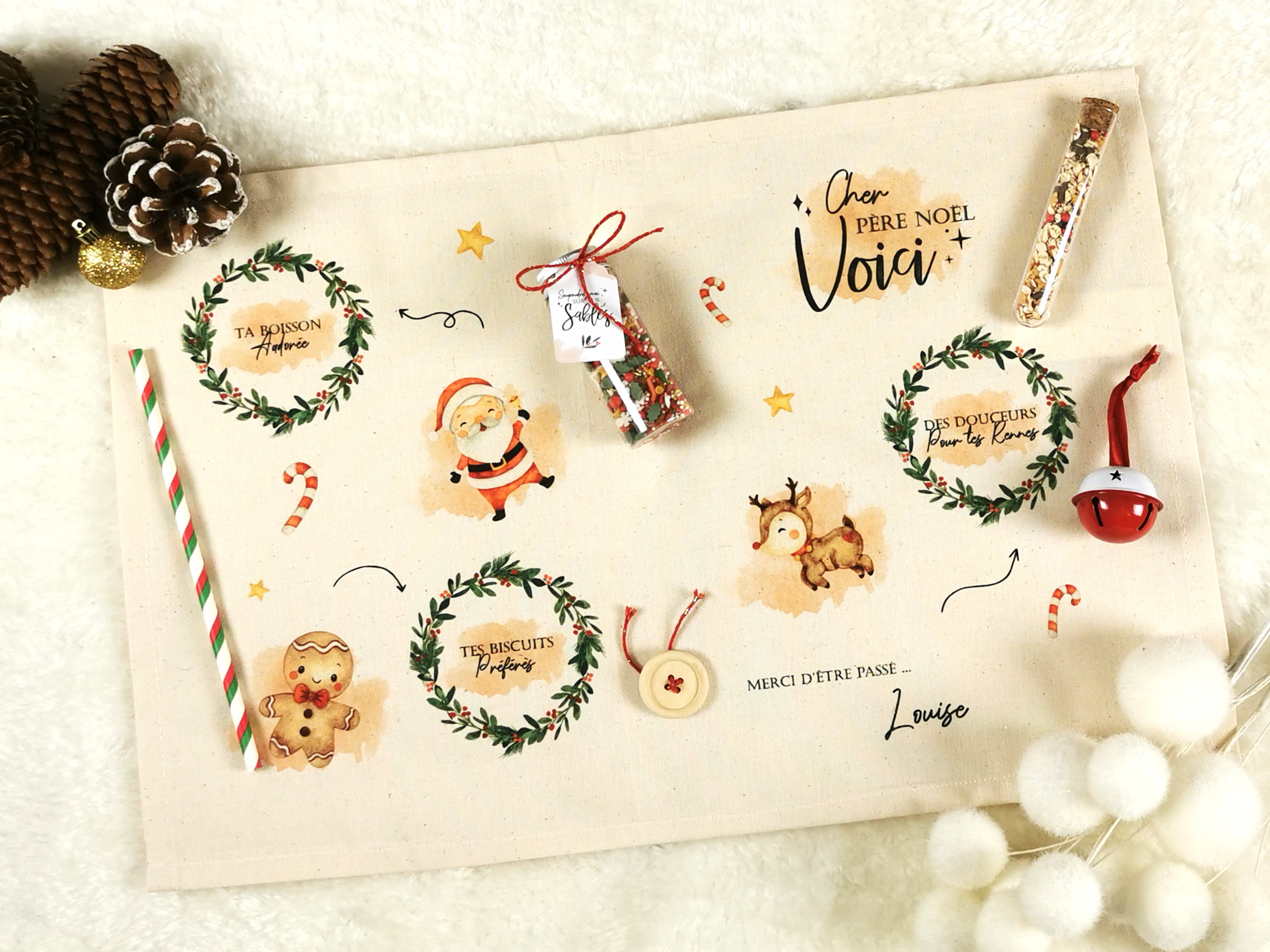 Papier Cadeau Personnalisé Joyeux Noël Avec Nom - Rouleau Papier Motif Père Noël Froid Et élégant