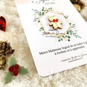 cadeau noël maitresse cadeau noël nounou pin's personnalisé cadeau marraine image 2