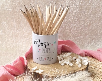 Cadeau mamie, fête des grand mères, fête des mamies, pot à crayon, tasse, pot à crayon personnalisé, pot à bougies, pot personnalisable