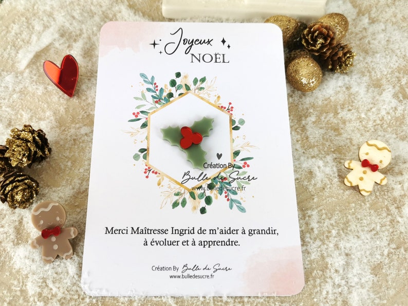 cadeau noël maitresse cadeau noël nounou pin's personnalisé cadeau marraine image 6