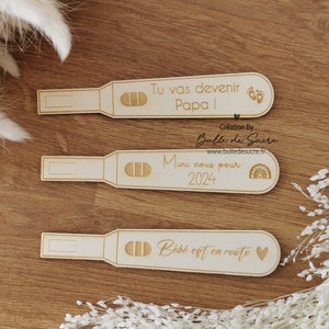 Wooden pregnancy test personalized pregnancy announcement image 4