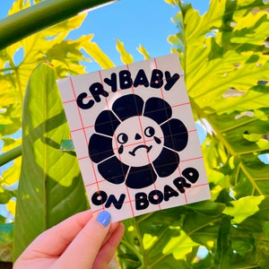 crybaby on board cute bumper sticker vinyl car decal