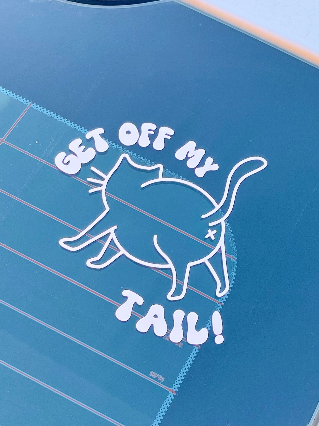 Get off My Tail Cute Cat Bumper Sticker Tailgater Vinyl Car Etsy