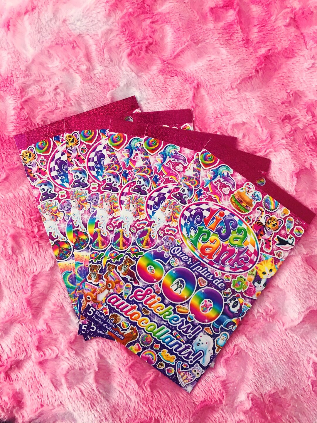 Lisa Frank Sticker Book 600 Stickers 5 Sheets 90's Baby Etsy