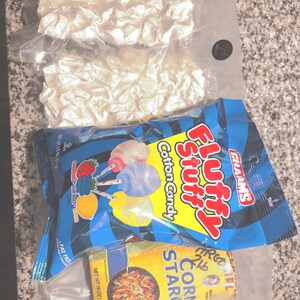 Mixed Starch Brick bundle -Cornstarch Chunks snack pack with Cotton Candy bag