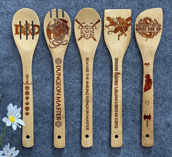 Dungeons and Dragons Burned Spoons Dnd Gifts Engraved Wooden Etsy