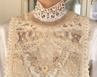 Gorgeous blouse with antique lace trims