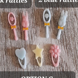 1/6 Scale Mini fashion doll baby toy rattles, baby toys doll nursery, miniature toys, for boy or girl, pink, blue, yellow, doll decor, cute