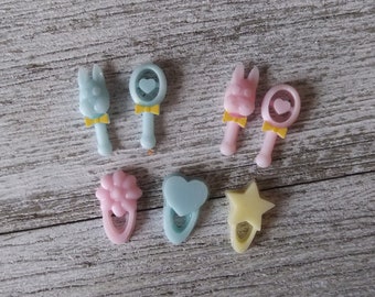 1/12 Scale Mini dollhouse baby rattles, baby toys doll nursery, miniature toys, for boy or girl, pink, blue, yellow, dollhouse decor, cute