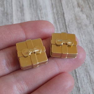1/12 Scale 2 Pcs Miniature Gold Gift Boxes for a Dollhouse, Mini Decor ...