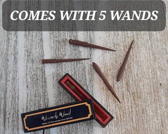 1/12 Scale miniature magic wands with wand box for dollhouse, tiny wands, set of 5 styles, fancy box, tiny, detailed, realistic, wizard doll