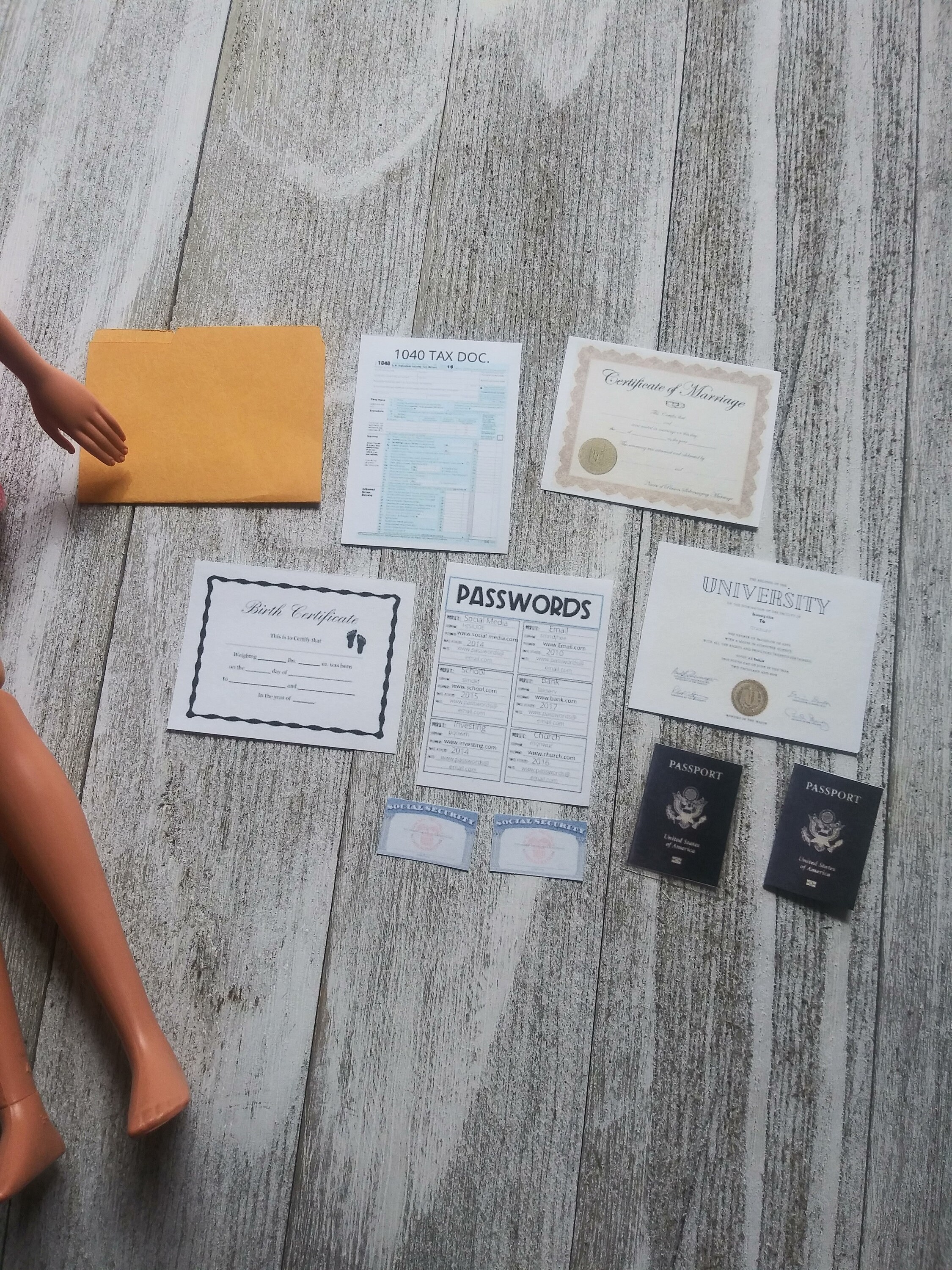 1/6 Scale Mini Personal Documents Set for Fashion Dolls - Etsy