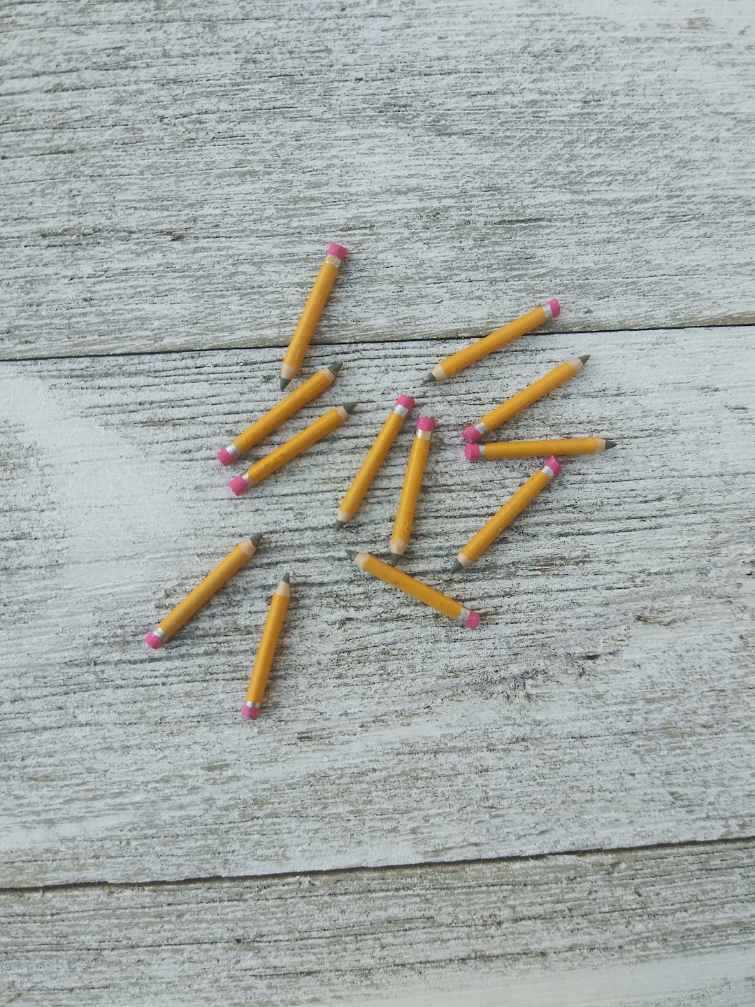 1/12 scale, set of 12, miniature dollhouse pencils, mini doll pencils, tiny pencils for doll, mini school pencils, 1/12 mini office supplies
