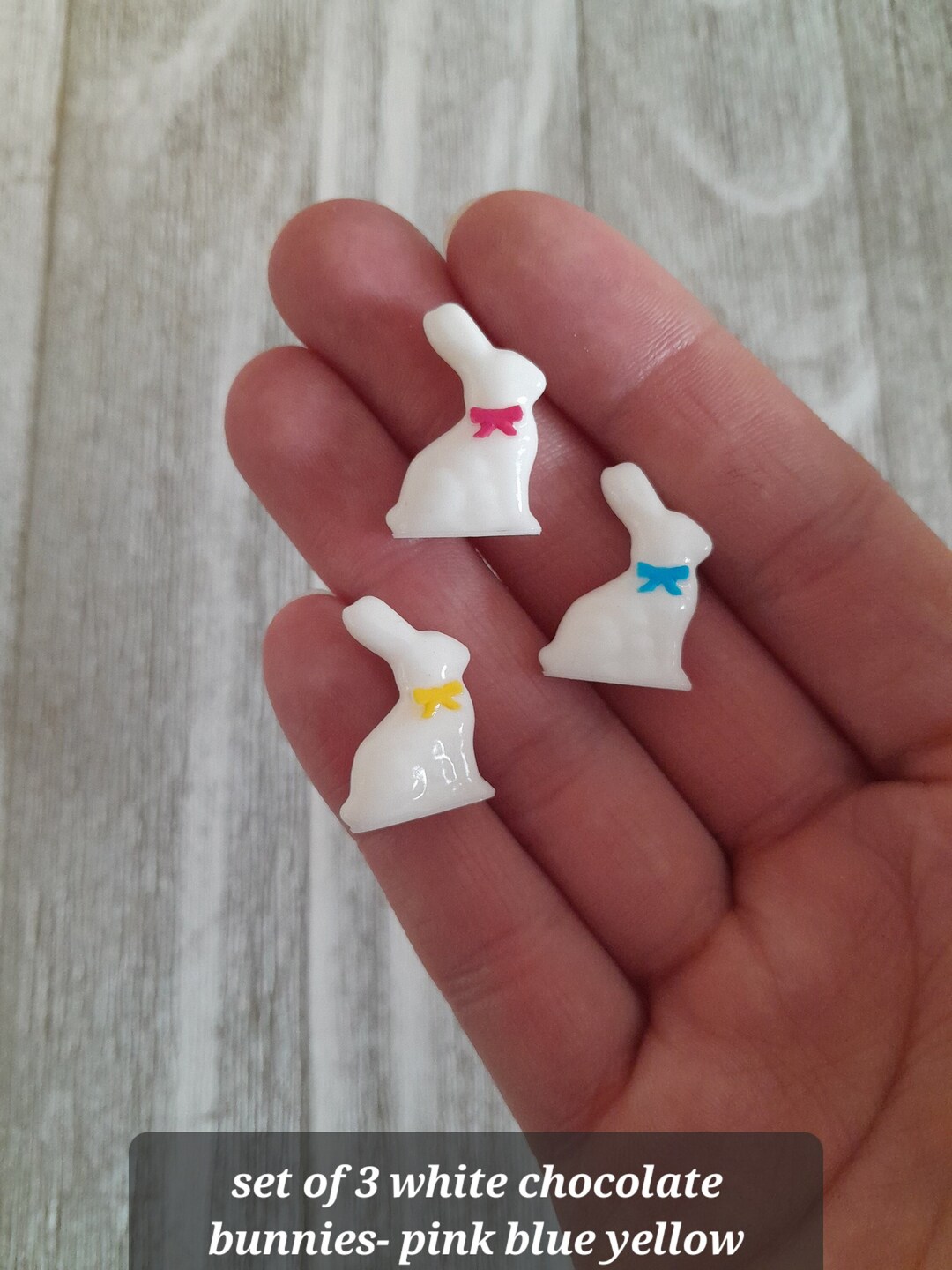 1/12 Scale Mini White Chocolate Bunnies for Dollhouse, Mini Easter