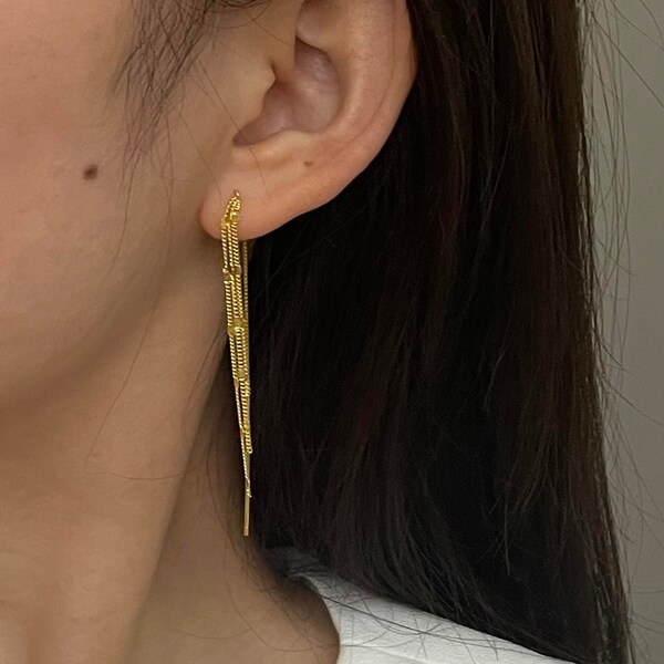 Gold Tassel Earrings Etsy