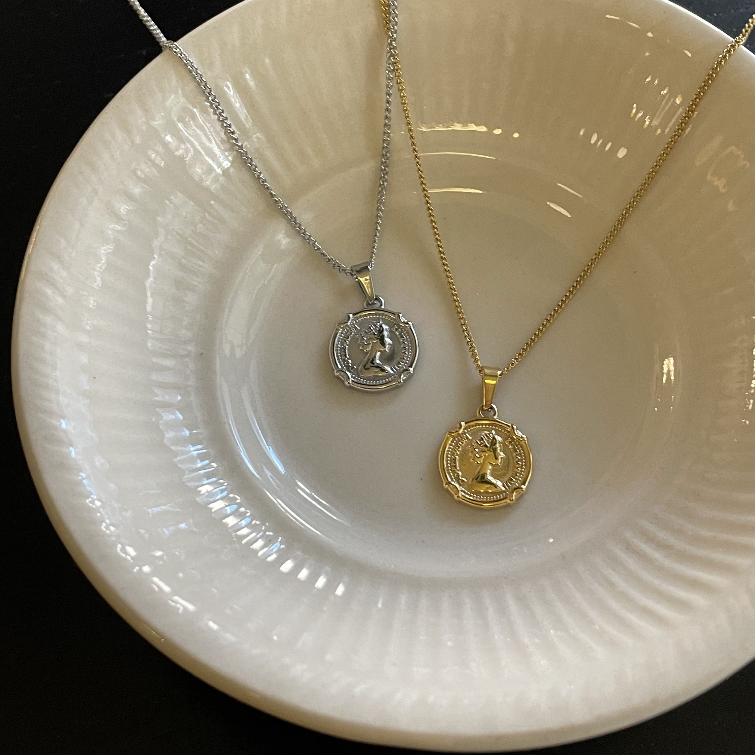 Queen Coin Toggle Necklace