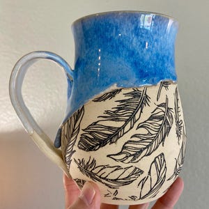 Feathers Pottery Mug