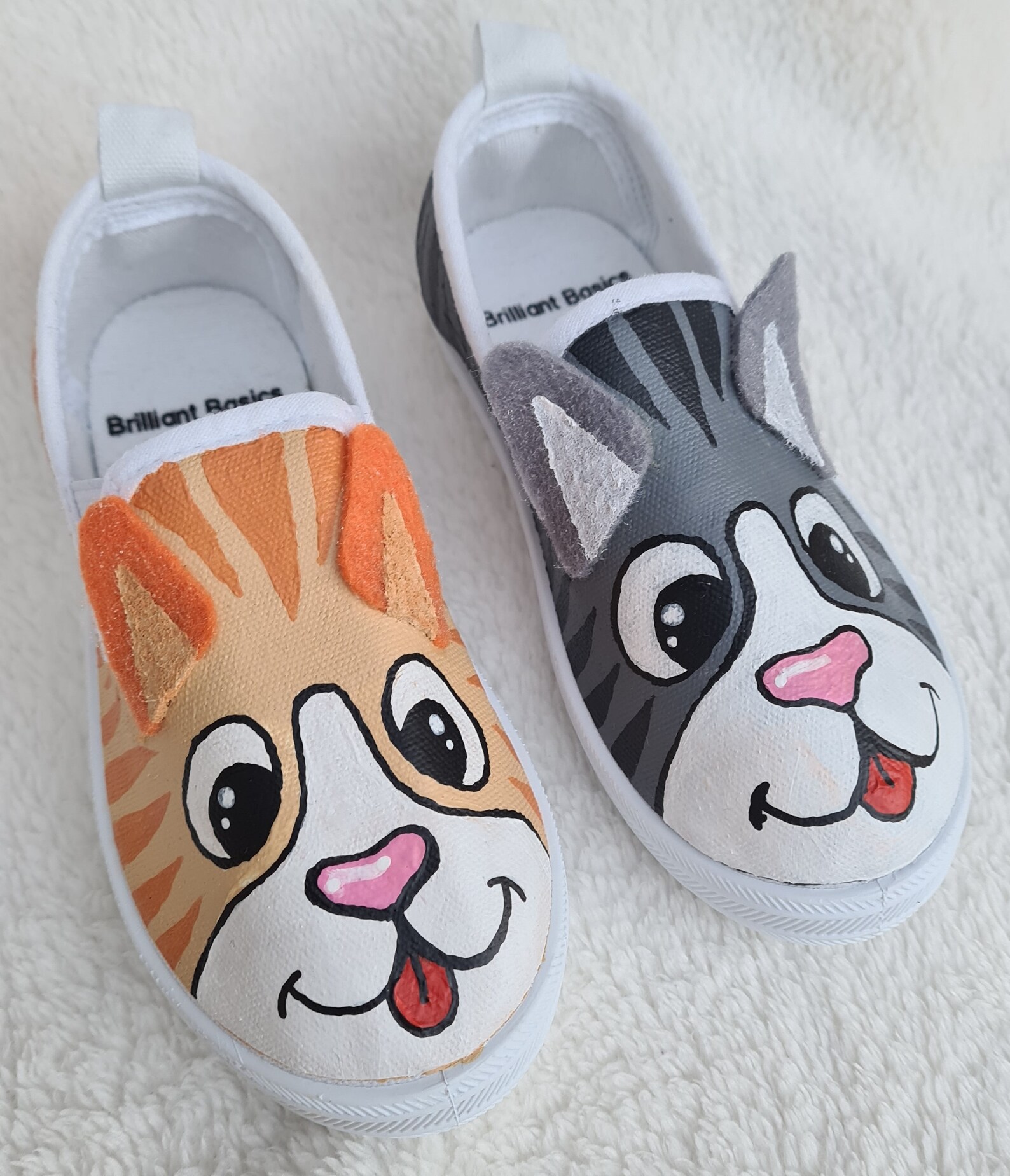 Handpainted Kitty Cat Kid's Shoes Etsy