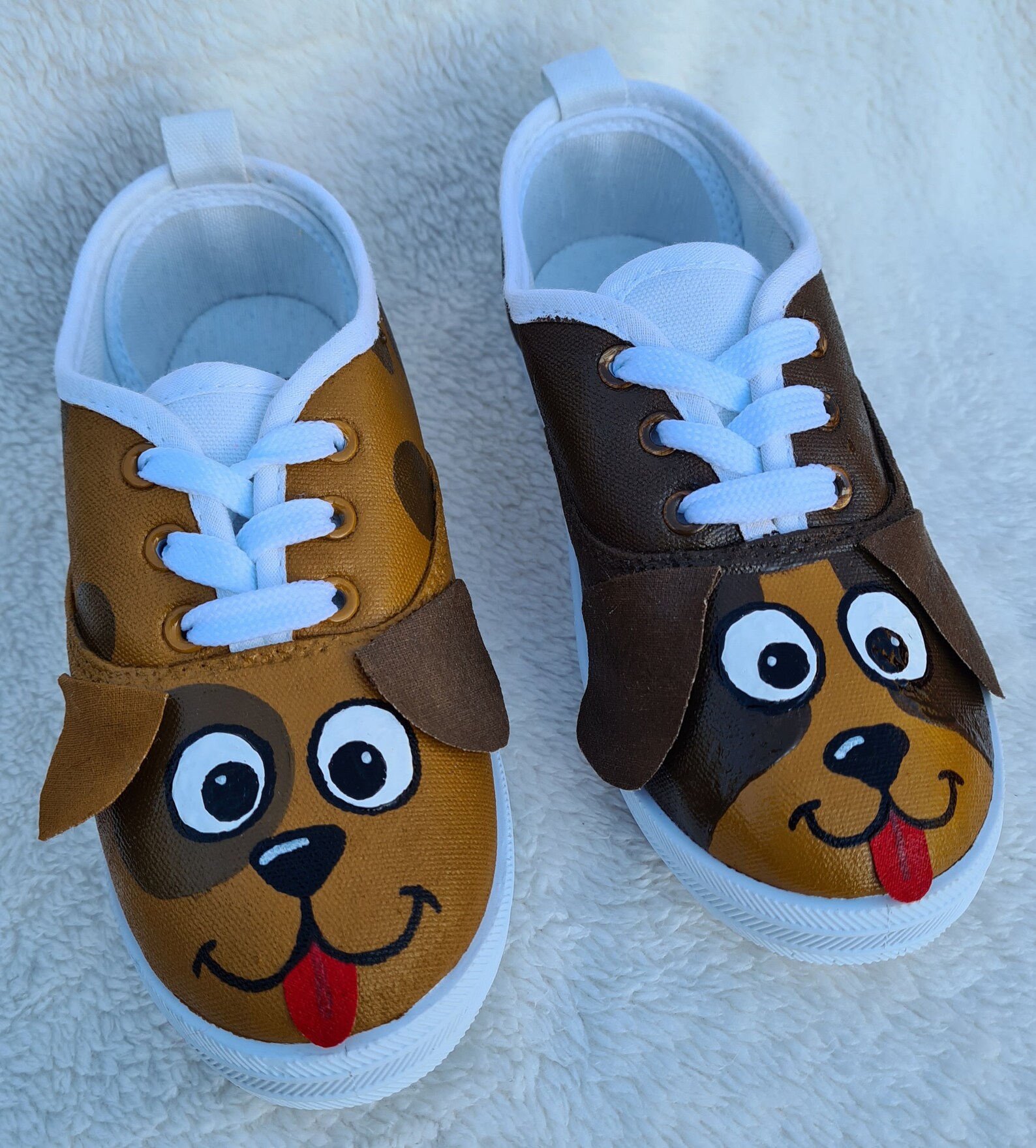 Handpainted Puppy Dog Kid's Shoes Etsy