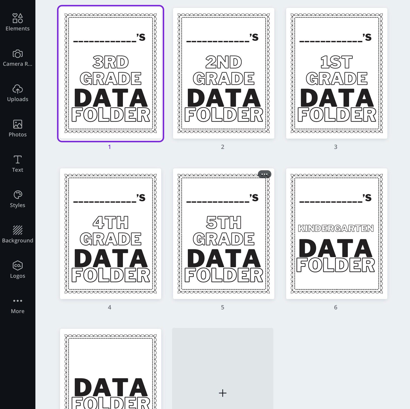 Student Data Folder Covers Etsy