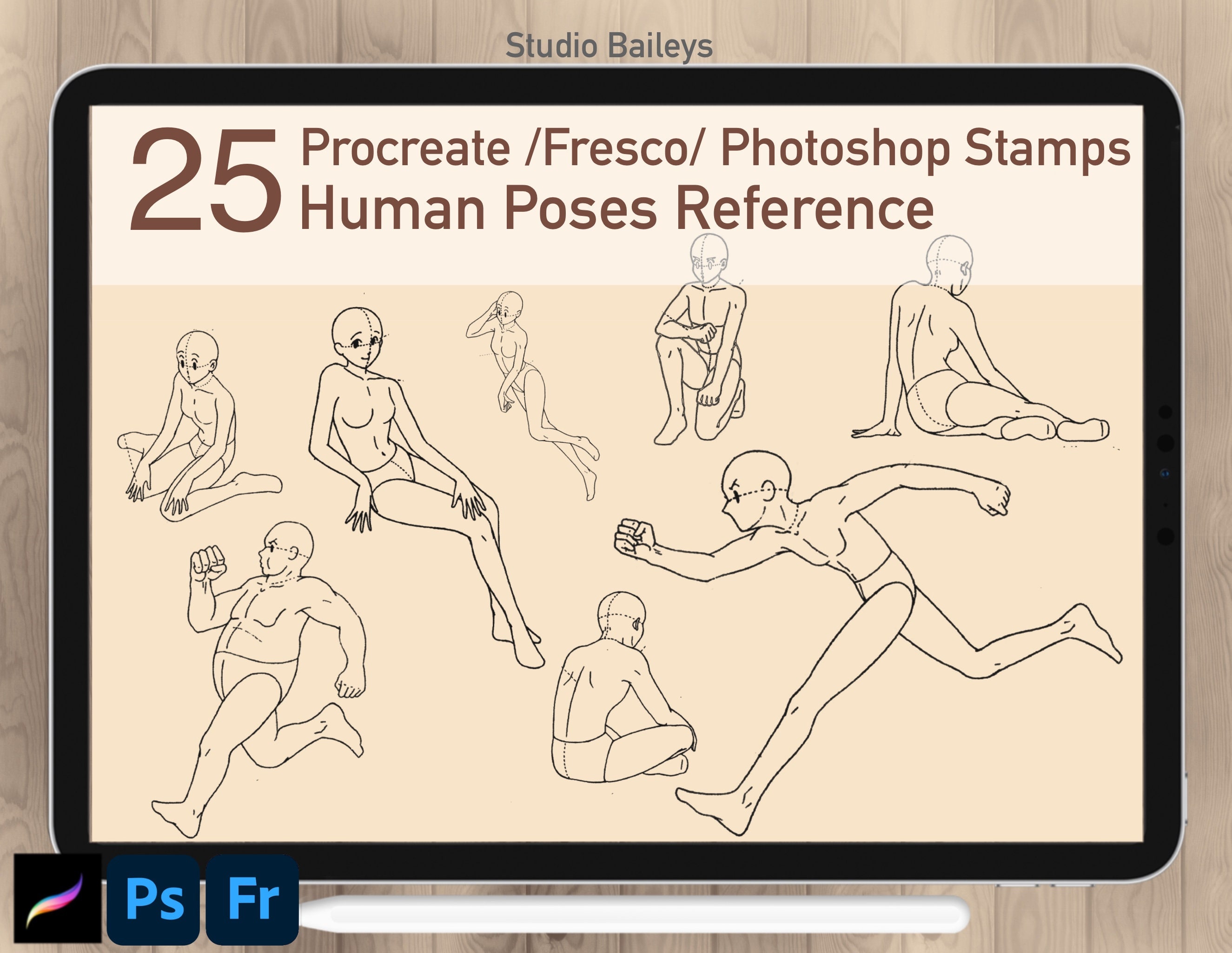 Procreate Chibi Poses Stamps Couple Poses Stamps Anime -  Sweden
