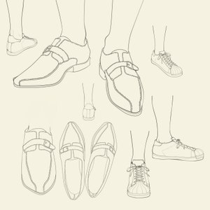80 Procreate Shoes and Feet Poses Stamps Guide. Feet Figure Stamps ...