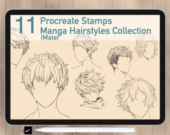 Anime Hair Stamp Brush for Procreate 31 Chibi Hair Reference -  Sweden