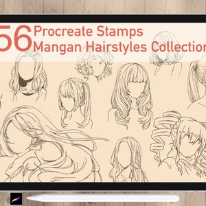 Procreate Manga Hairstyles Stamps. Anime Girl Hairstyle Stamp -  Israel