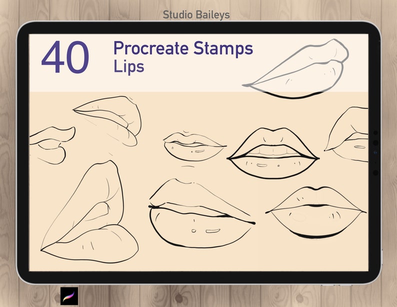 Procreate Lips 40 Procreate Lips Stamps Manga Faces Set Comic Drawing - Etsy
