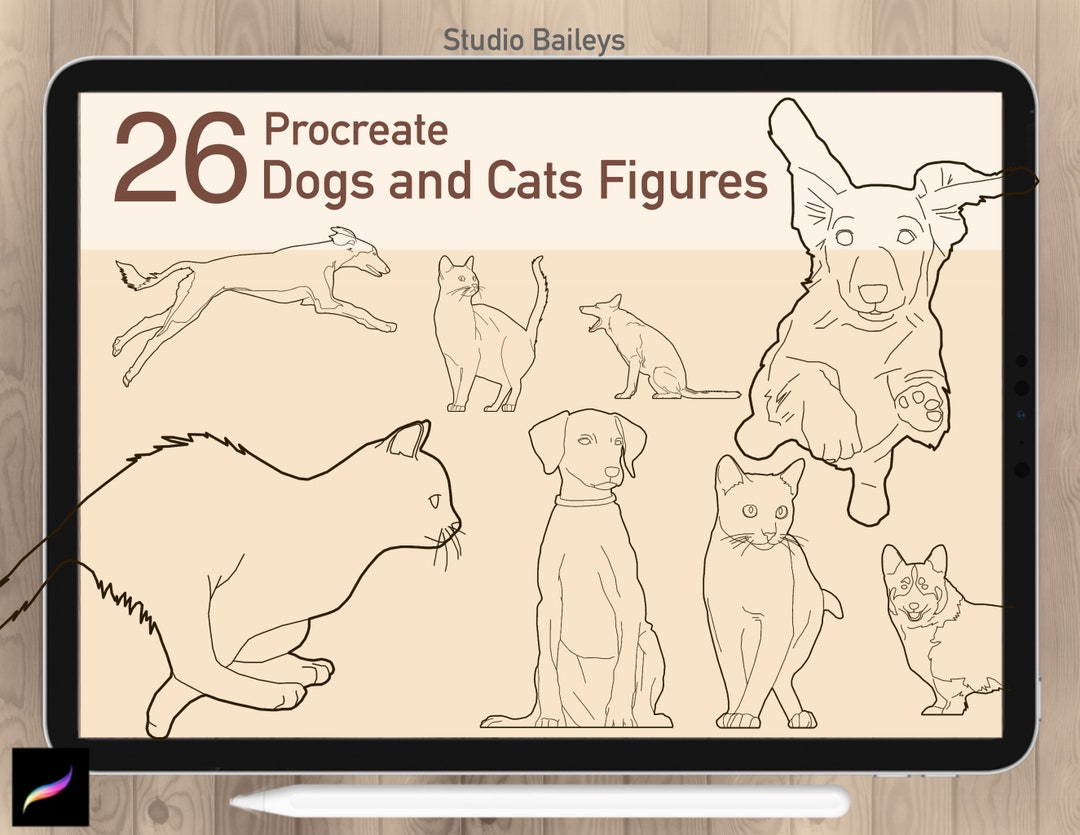26 Procreate Dogs and Cats Stamps - Procreate Animals- Procreate ...