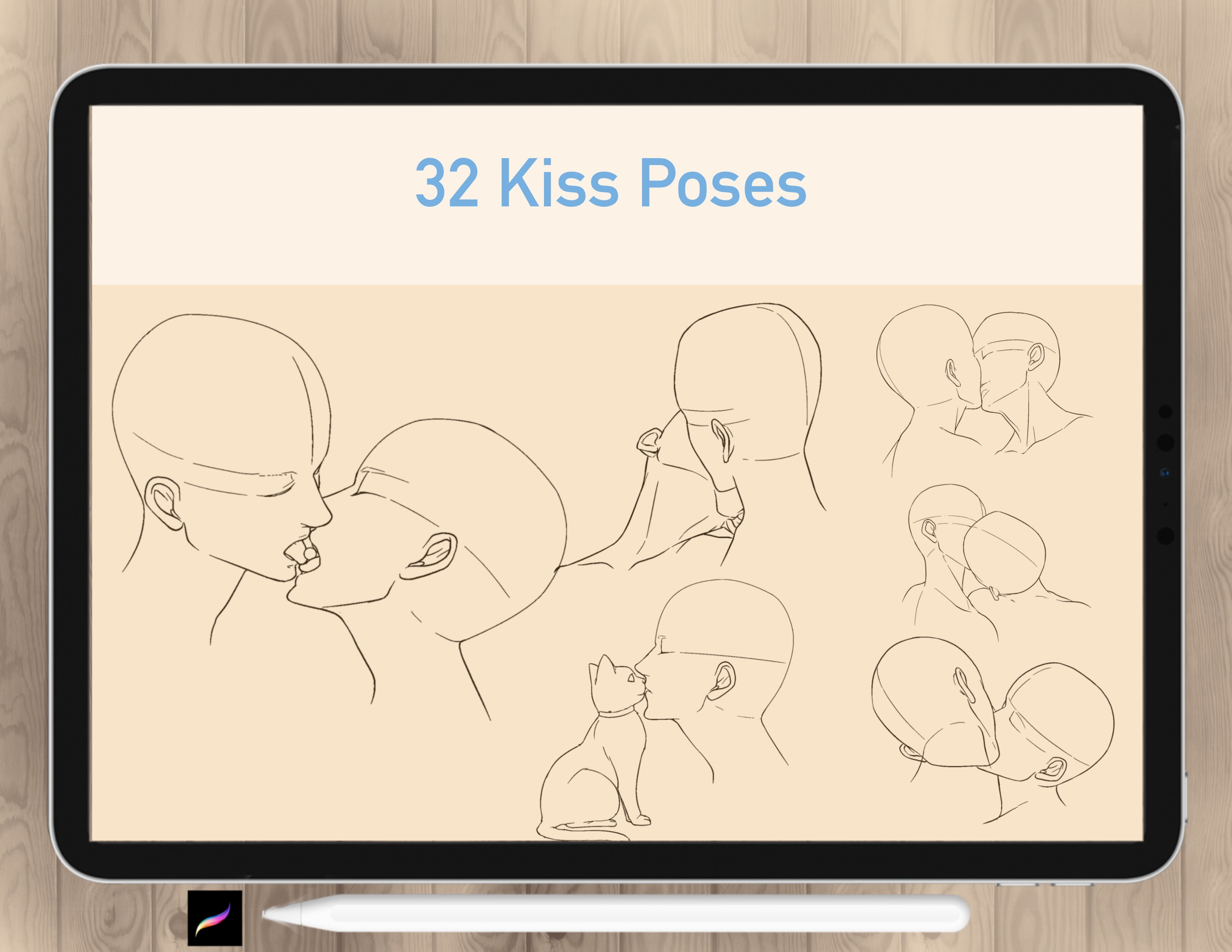 33 Procreate NSFW Manga Kiss Poses Procreate Anime Couple Etsy Australia