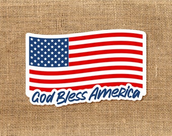 American Flag God Bless America Sticker SP-20 American Flag God Bless America Sticker SP-20